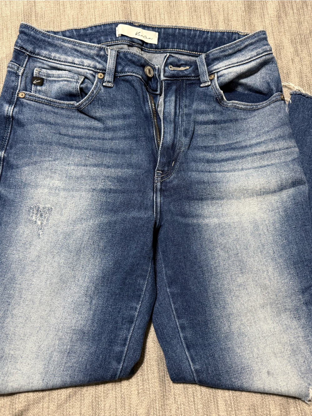 KanCan Washed Blue High-Rise Cropped Jeans